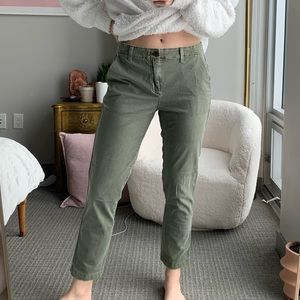 Olive green Gap girlfriend style chino pants
